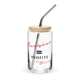 Passion equals profits Can-shaped glass